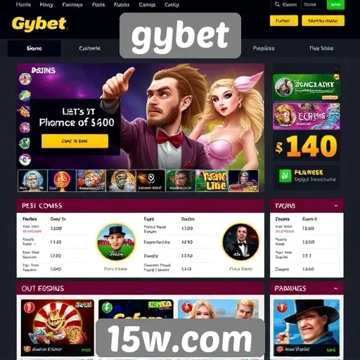 Análise da interface do site de jogos gybet